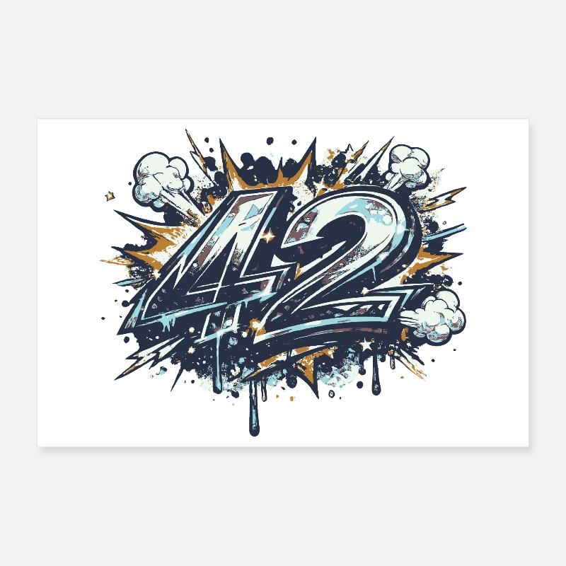 The solution to everything is this design: 42 Poster 12" x 8" (30x20 cm)