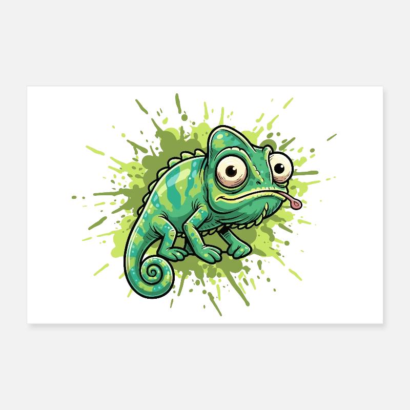 Chameleon Graffiti Spritzer Poster 30x20 cm