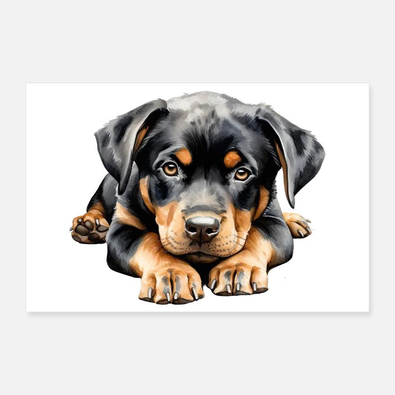 Chiot Rottweiler Poster 30 x 20 cm