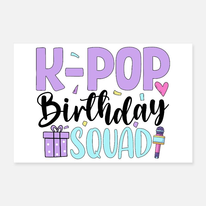 K Pop Birthday Squad Poster 12" x 8" (30x20 cm)