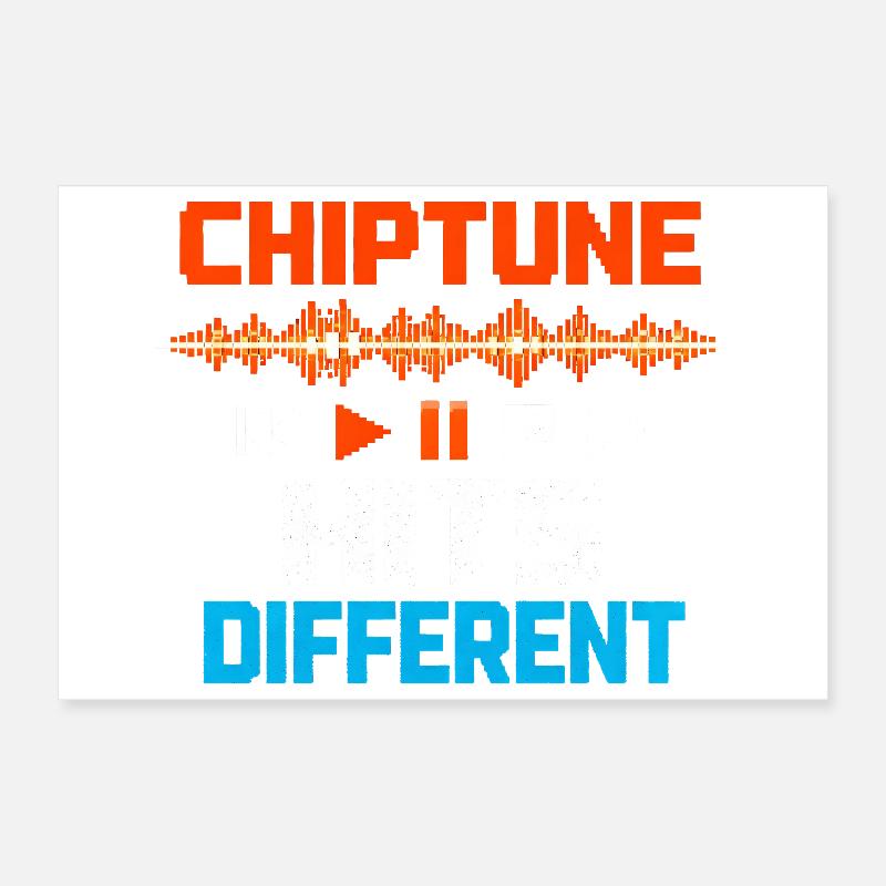 Chiptune tire différemment | Humour musical 8-bit Poster 30 x 20 cm