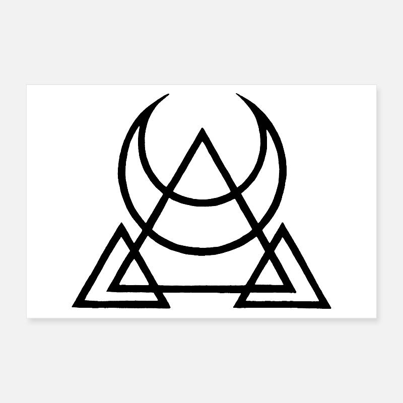 Schwarzes Symbol der ägyptischen Pyramiden Poster 30x20 cm