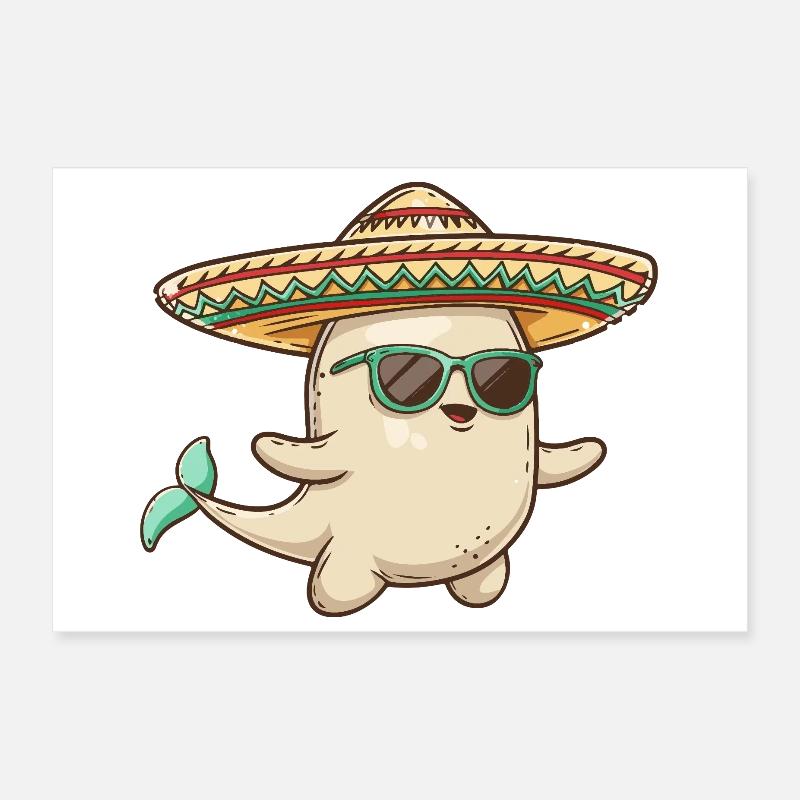Wal Lustig Sombrero Poster 30x20 cm