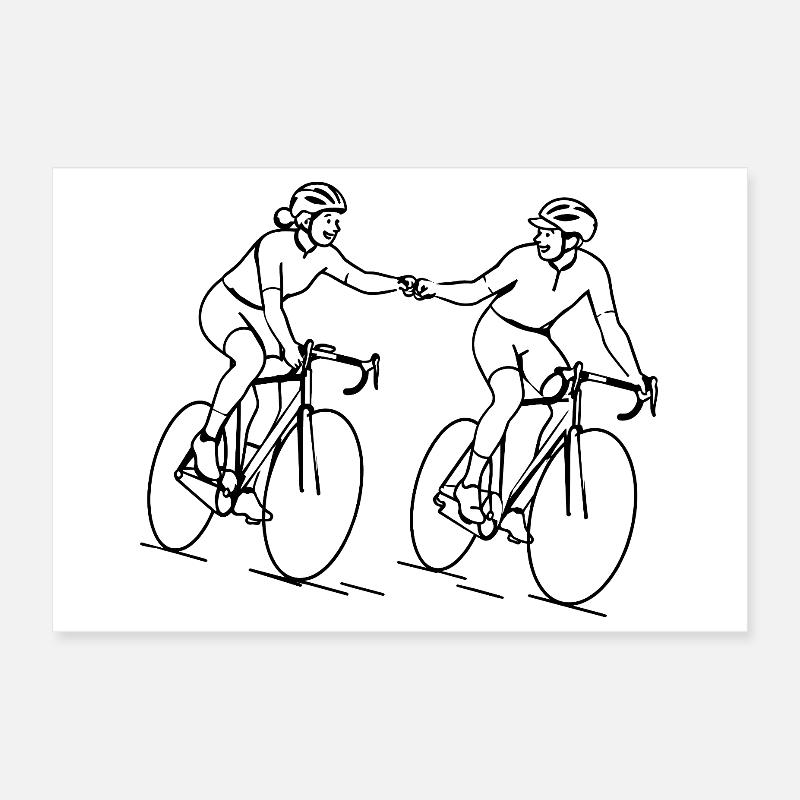 Vélo de route ensemble Poster 30 x 20 cm