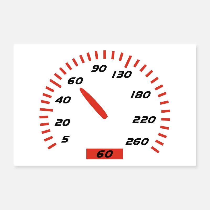 60th Birthday Poster 12" x 8" (30x20 cm)