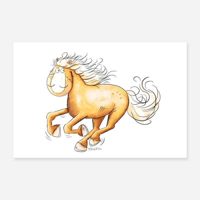 Haflinger Rapide I Bande Dessinée De Chevaux Poster 30 x 20 cm