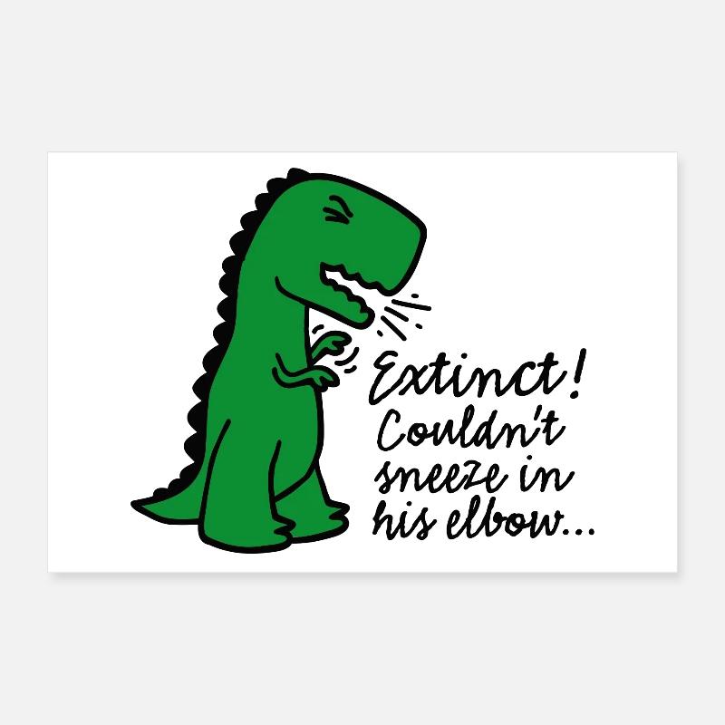 Corona virus Extinct Couldn't sneeze in his elbow Poster 12" x 8" (30x20 cm)
