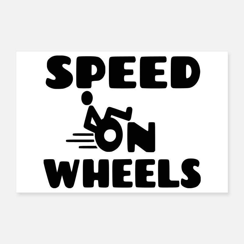 Vitesse sur roues, utilisateurs de fauteuils roulants de course * Poster 30 x 20 cm