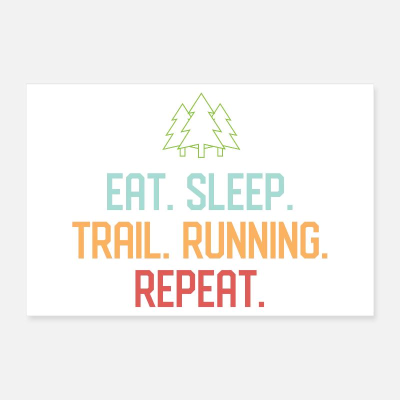 Manger. Dormir. Trail Running. Répéter. Poster 30 x 20 cm