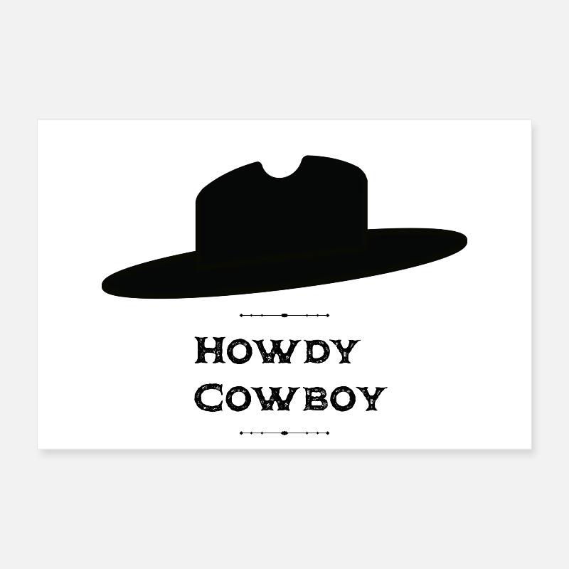 Howdy Cowboy Poster 30 x 20 cm