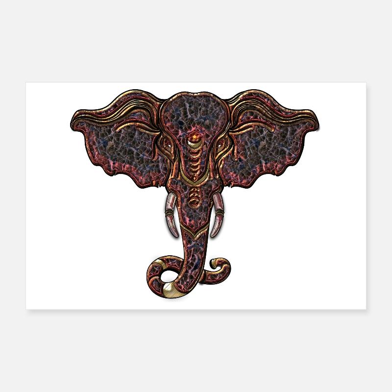 Tête d’éléphant décorative Poster 30 x 20 cm