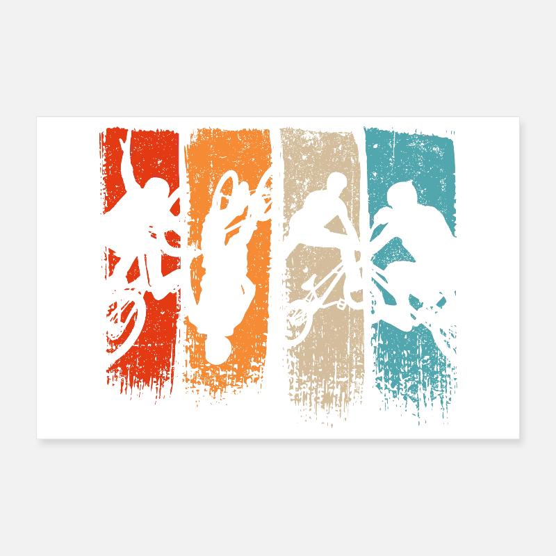 Five-Panel Action Silhouettes Poster 12" x 8" (30x20 cm)