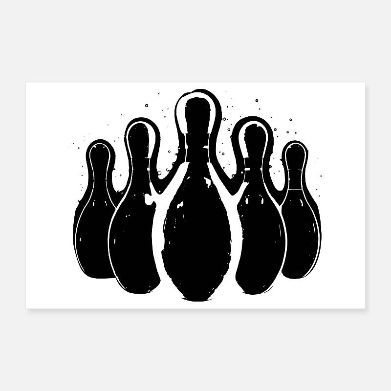 Graphismes de bowling Poster 30 x 20 cm