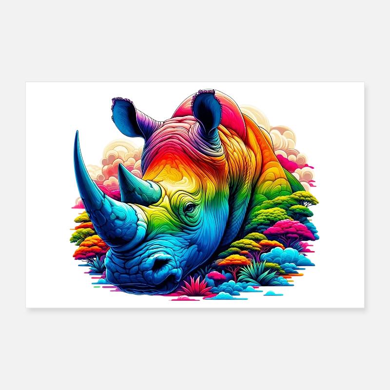 Rhinoceros Poster 12" x 8" (30x20 cm)