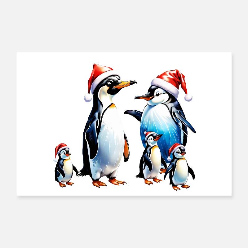 Niedliche Pinguine Poster 30x20 cm
