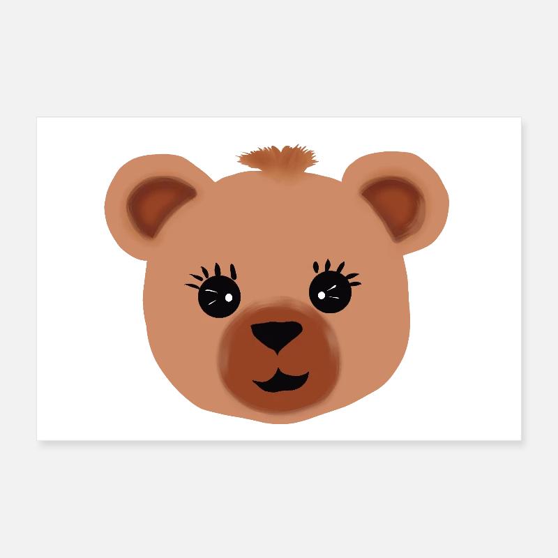 Ourson mignon à expression amicale Poster 30 x 20 cm