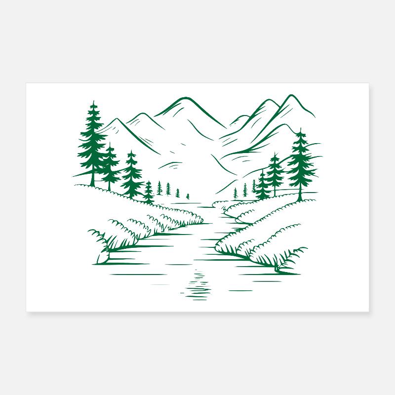 Gebirge Poster 30x20 cm