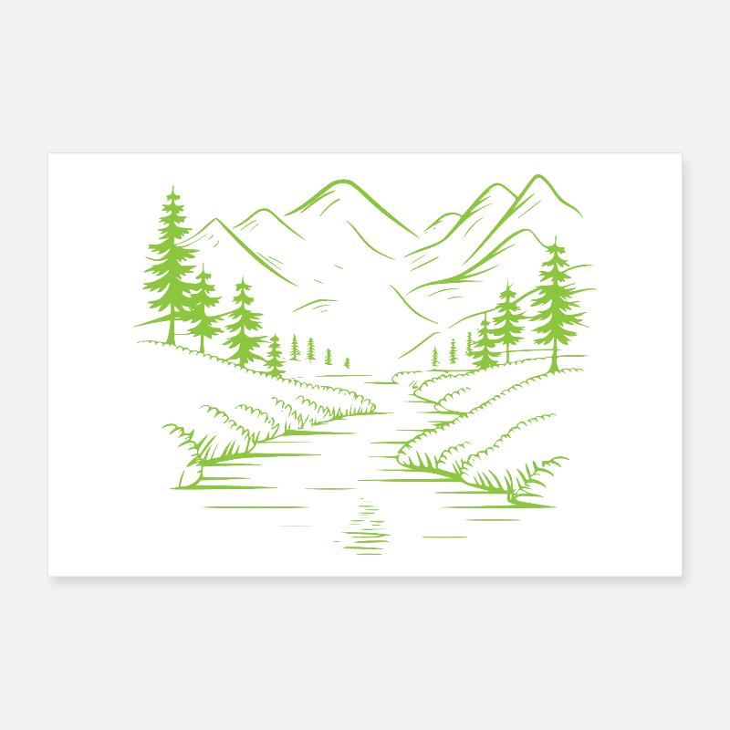 Mountains Poster 12" x 8" (30x20 cm)