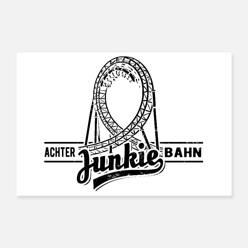 Roller Coaster Junkie - Looping Poster 12" x 8" (30x20 cm)