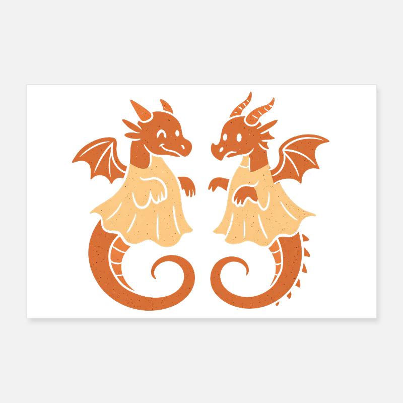 Zwillingsdrachen Duett Poster 30x20 cm