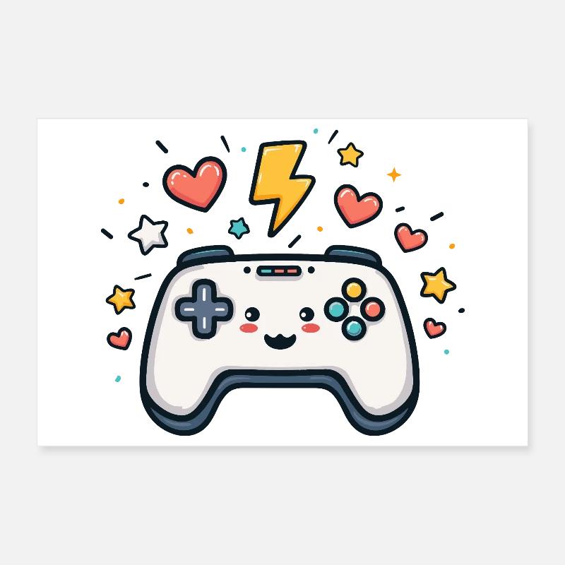 Kawaii Spielcontroller Funkelnd Poster 30x20 cm
