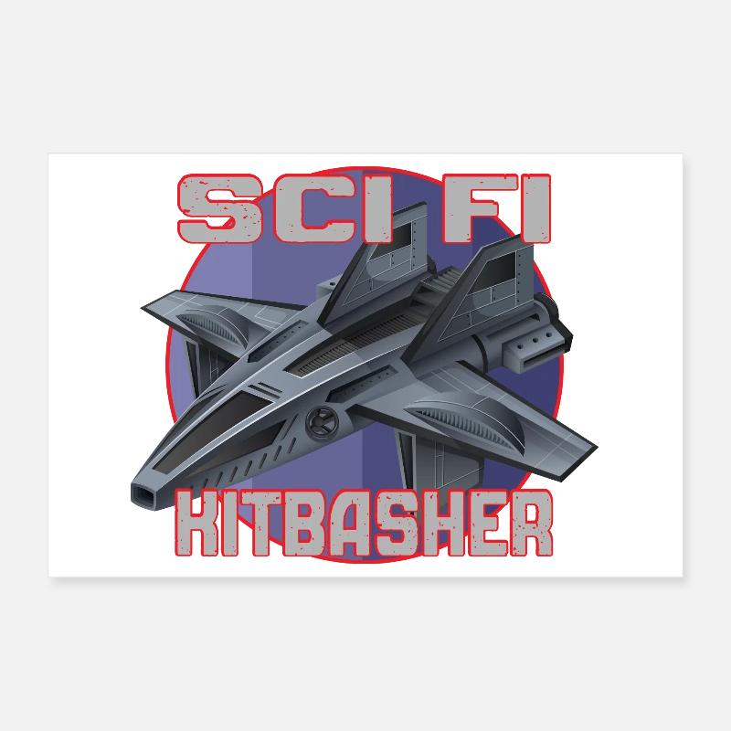 SciFi Kitbasher Jet Design Poster 30x20 cm