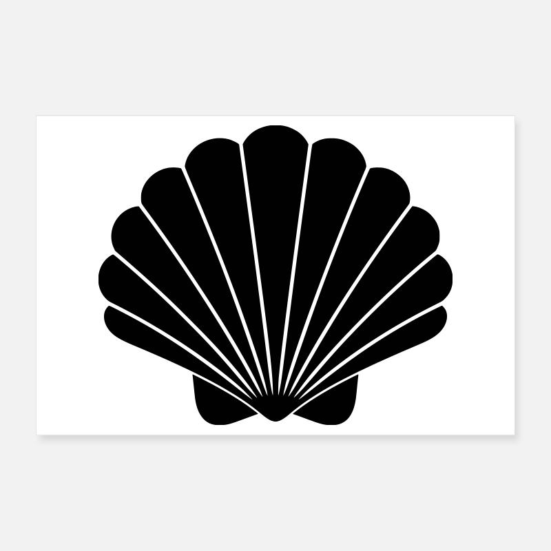 Symbole de coquillage Minimal Maritime Poster 30 x 20 cm