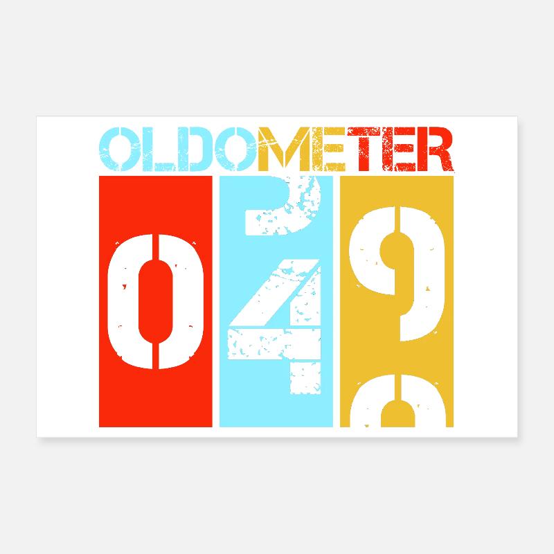 Oldometer 50th Birthday Funny Retro Odometer Poster 12" x 8" (30x20 cm)