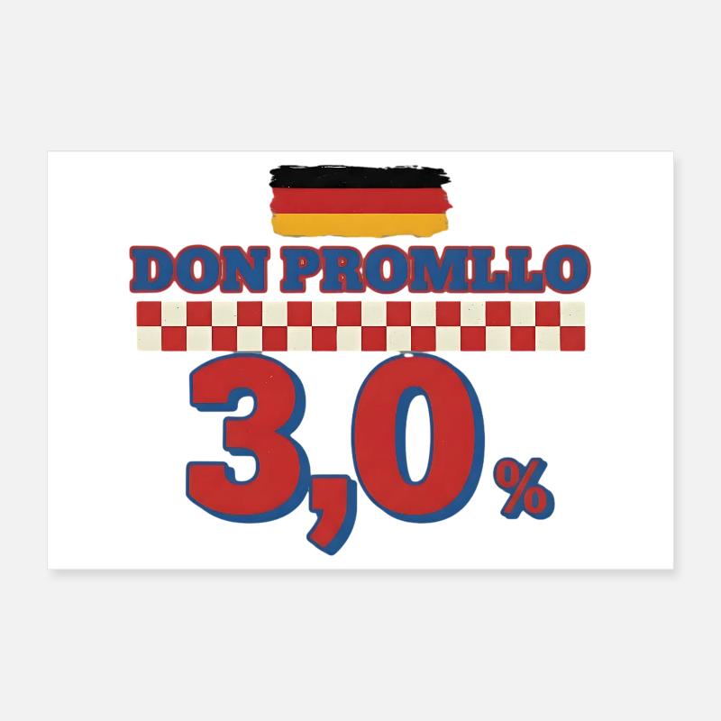 Don Promillo 30 % Retro Malle Poster 30 x 20 cm
