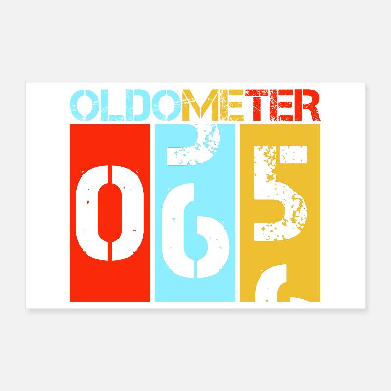 Oldometer 65. Geburtstag Retro Tacho Kunst Poster 30x20 cm