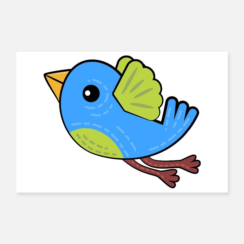 Petit Oiseau Bleu Poster 30 x 20 cm