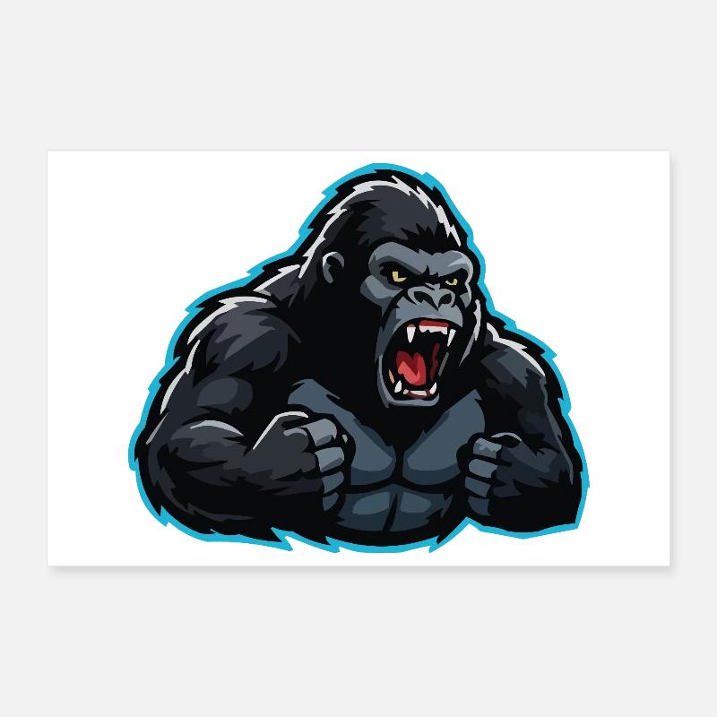 Esports Gorilla Style Poster 30 x 20 cm