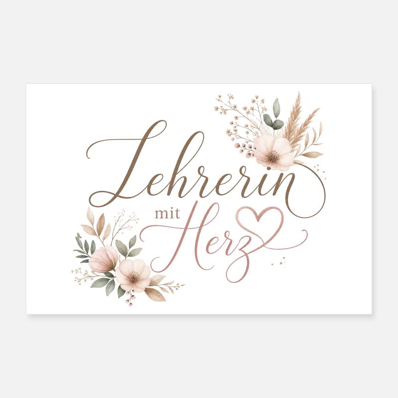 Lehrerin mit Herz!  Poster 30x20 cm