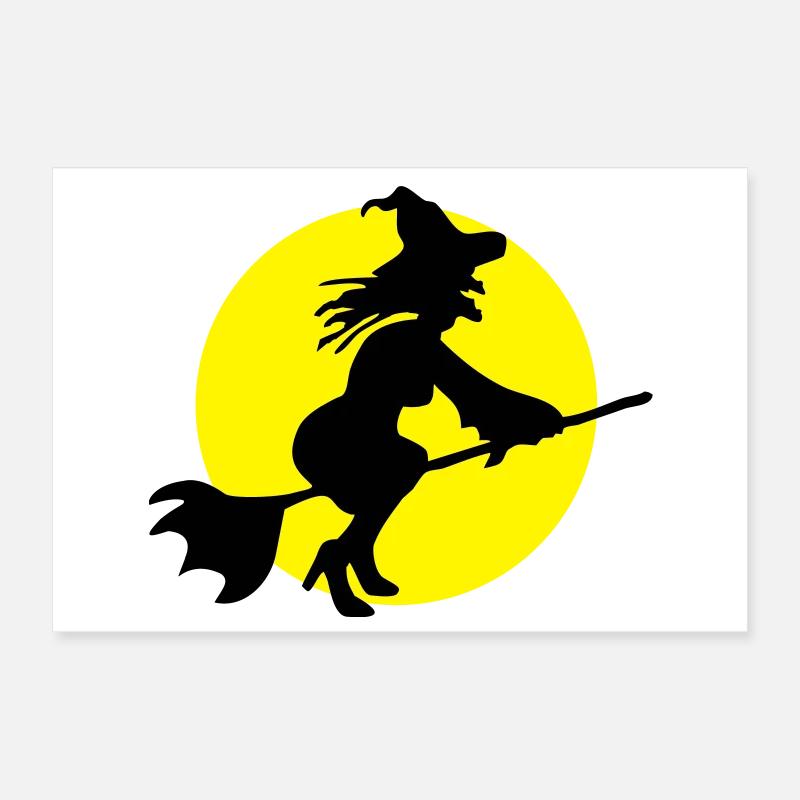 Sorcière et la lune Poster 30 x 20 cm
