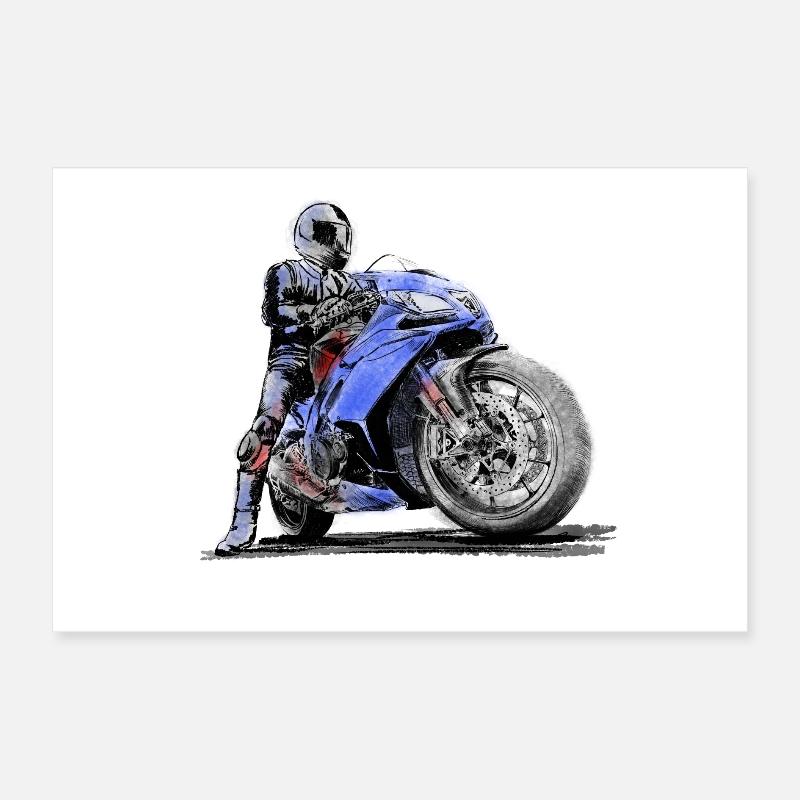 motorcycle Poster 12" x 8" (30x20 cm)