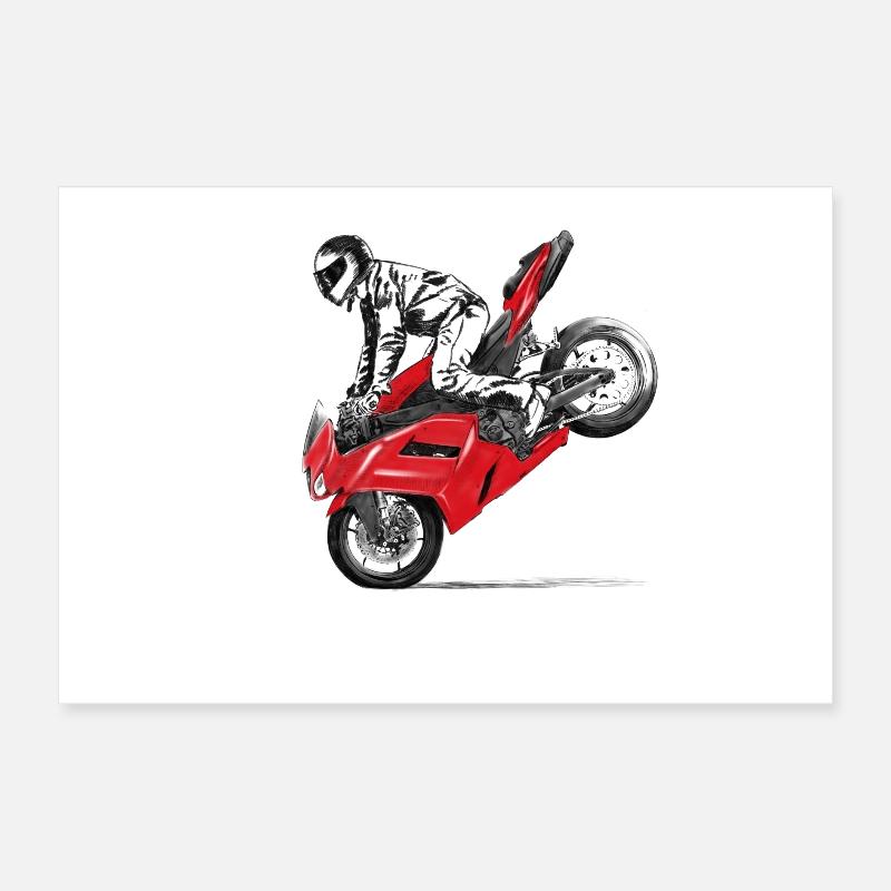 motorcycle stunt Poster 30 x 20 cm