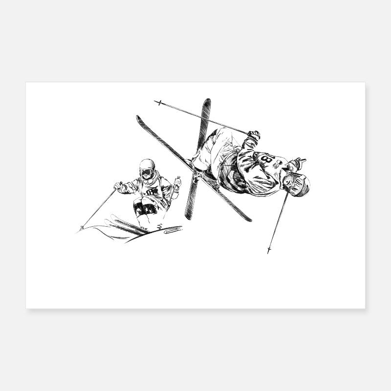 Mogul skiing Poster 30x20 cm