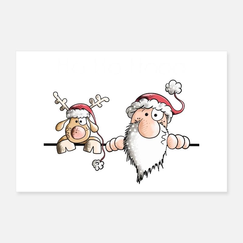 Saint Nicolas et ses rennes Poster 30 x 20 cm