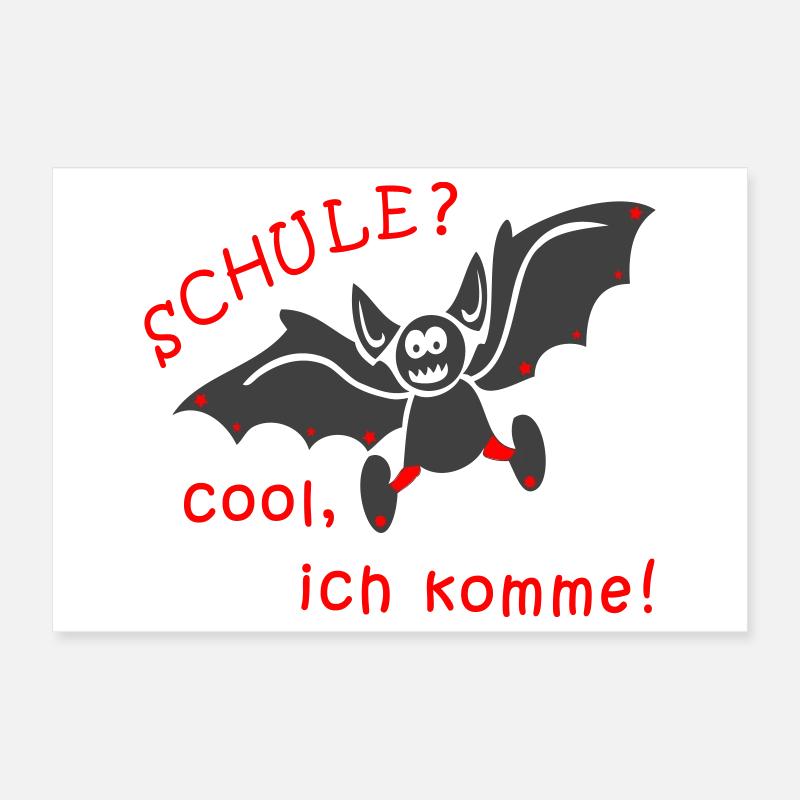 Schule Kindergarten Fledermaus Poster 30x20 cm
