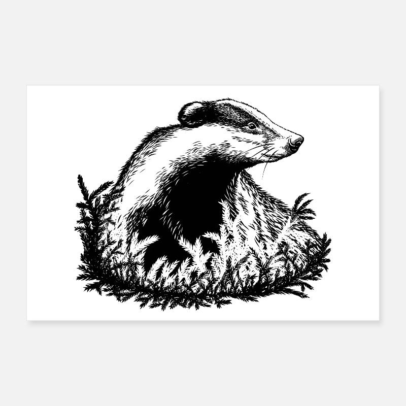 Blaireau Poster 30 x 20 cm