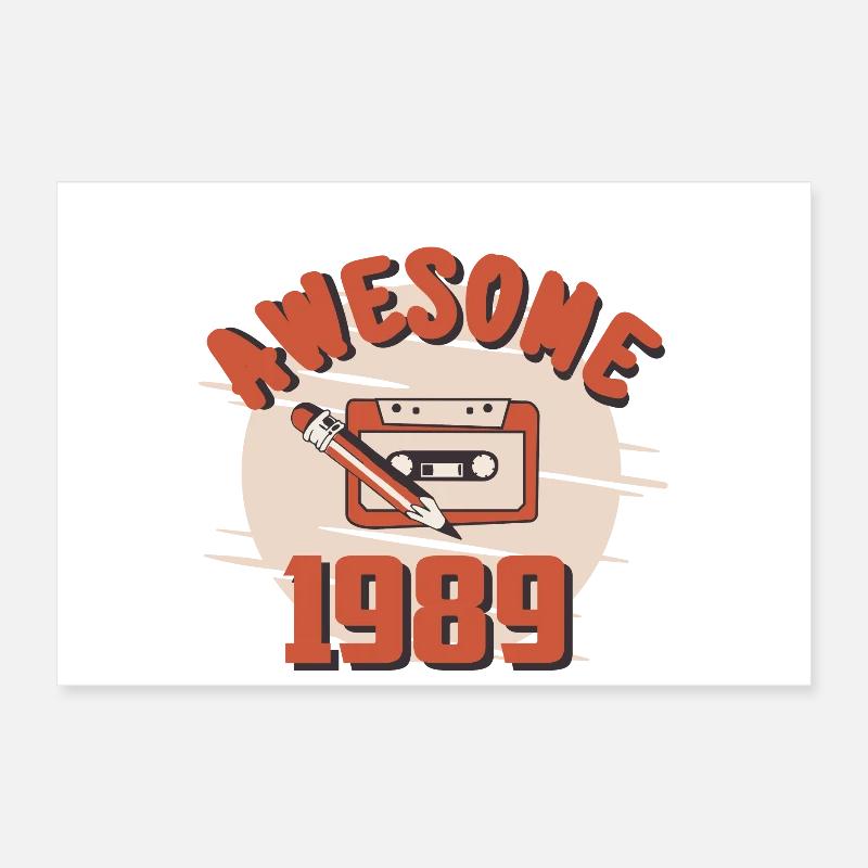 Coole 1989 Retro Tabe Poster 30x20 cm