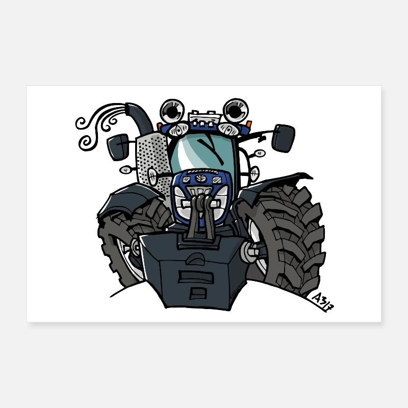 0533 BlueTractor T7 170 Poster 12" x 8" (30x20 cm)