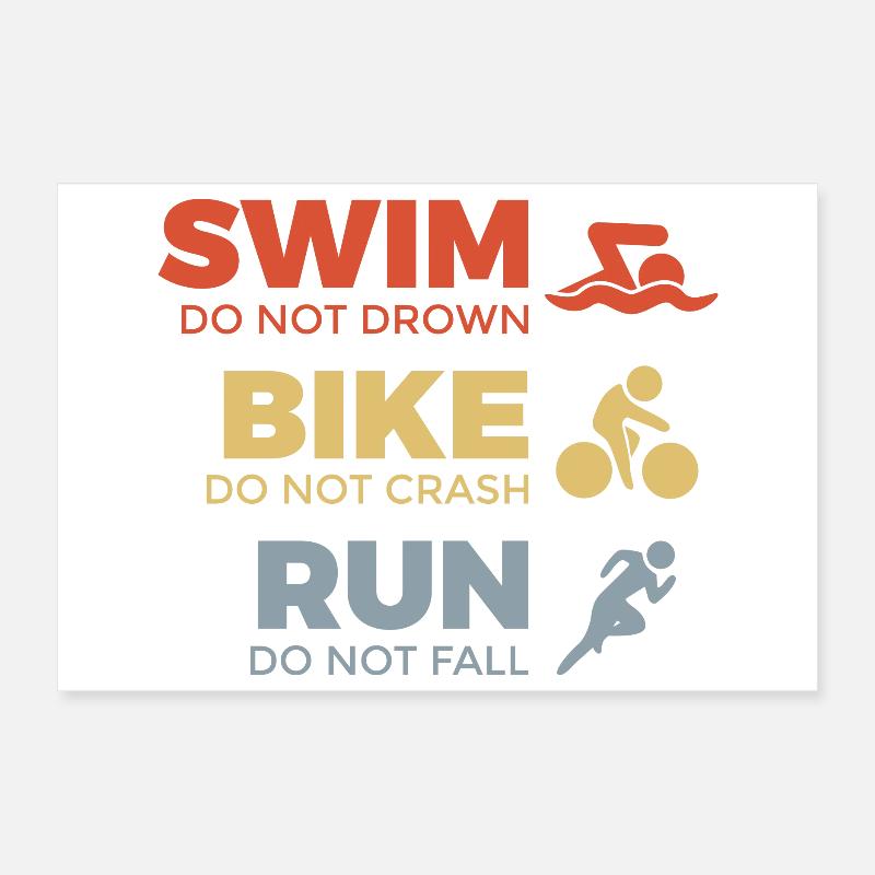 Motivierender Triathlet Spruch Poster 30x20 cm