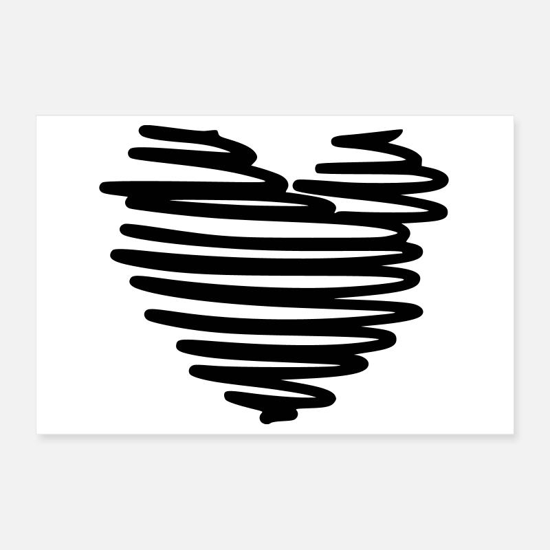 coeur élégant Poster 30 x 20 cm