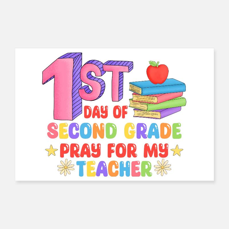 Second grade, back to school Poster 12" x 8" (30x20 cm)