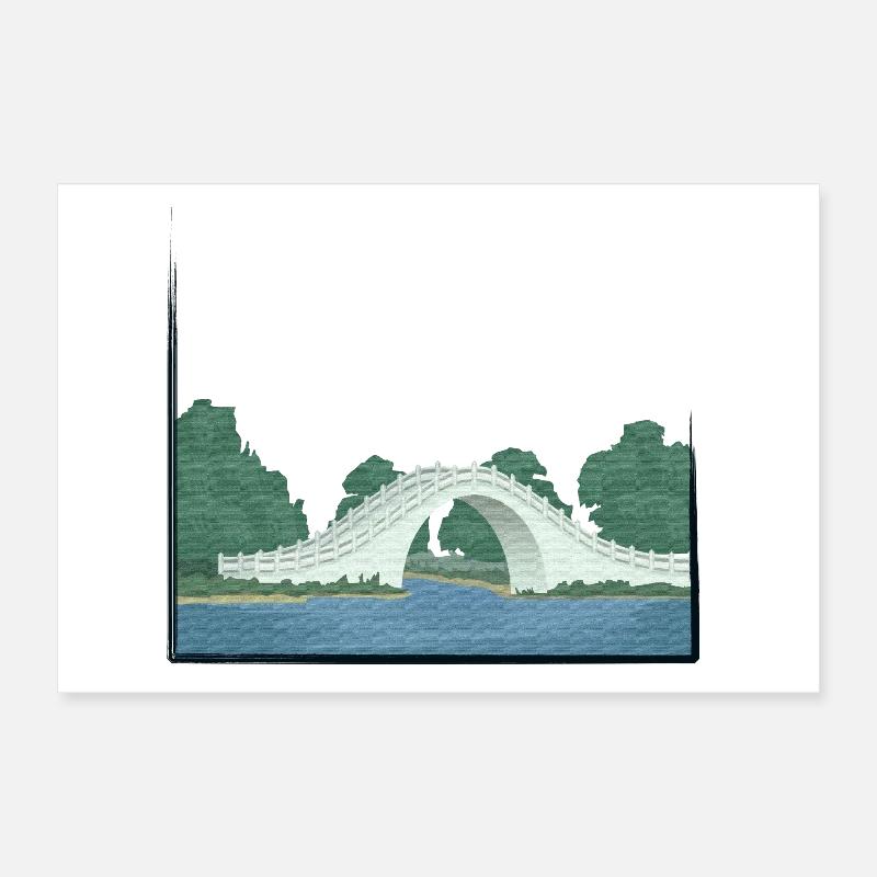 chinesische Brücke Poster 30x20 cm