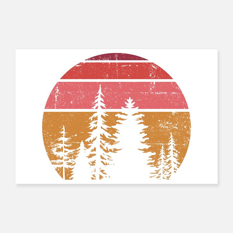 Solar Pine Silhouette Poster 30x20 cm