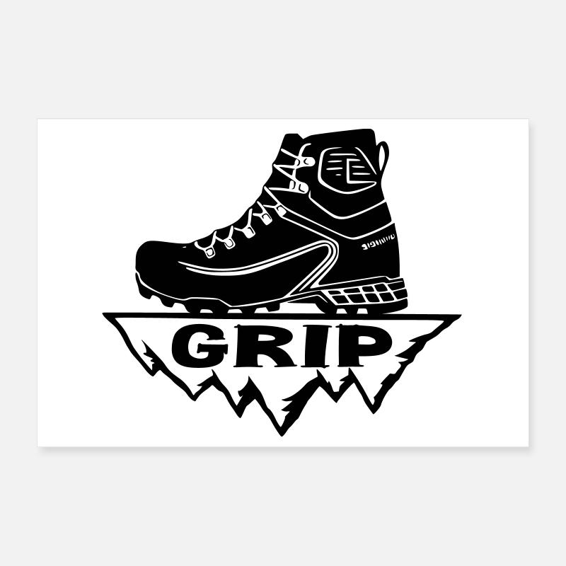 Hiking Shoe [Black] Poster 12" x 8" (30x20 cm)