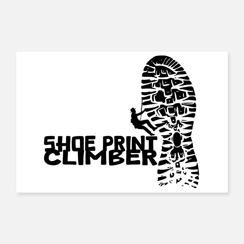 Shoe Print Climber [Black] Poster 12" x 8" (30x20 cm)