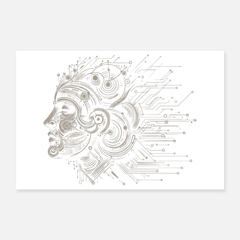 Brain in circuit design Poster 12" x 8" (30x20 cm)